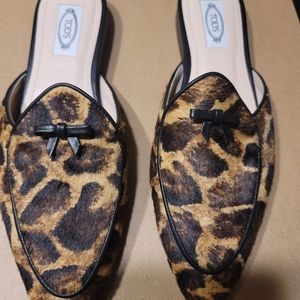 Womens flat Tod's lepord flip flops shoes